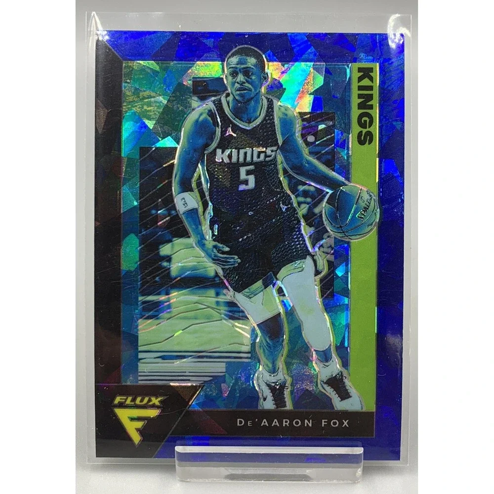 2020-21 Panini‎ Flux - Blue Cracked Ice #151 De'Aaron Fox Sacramento Kings